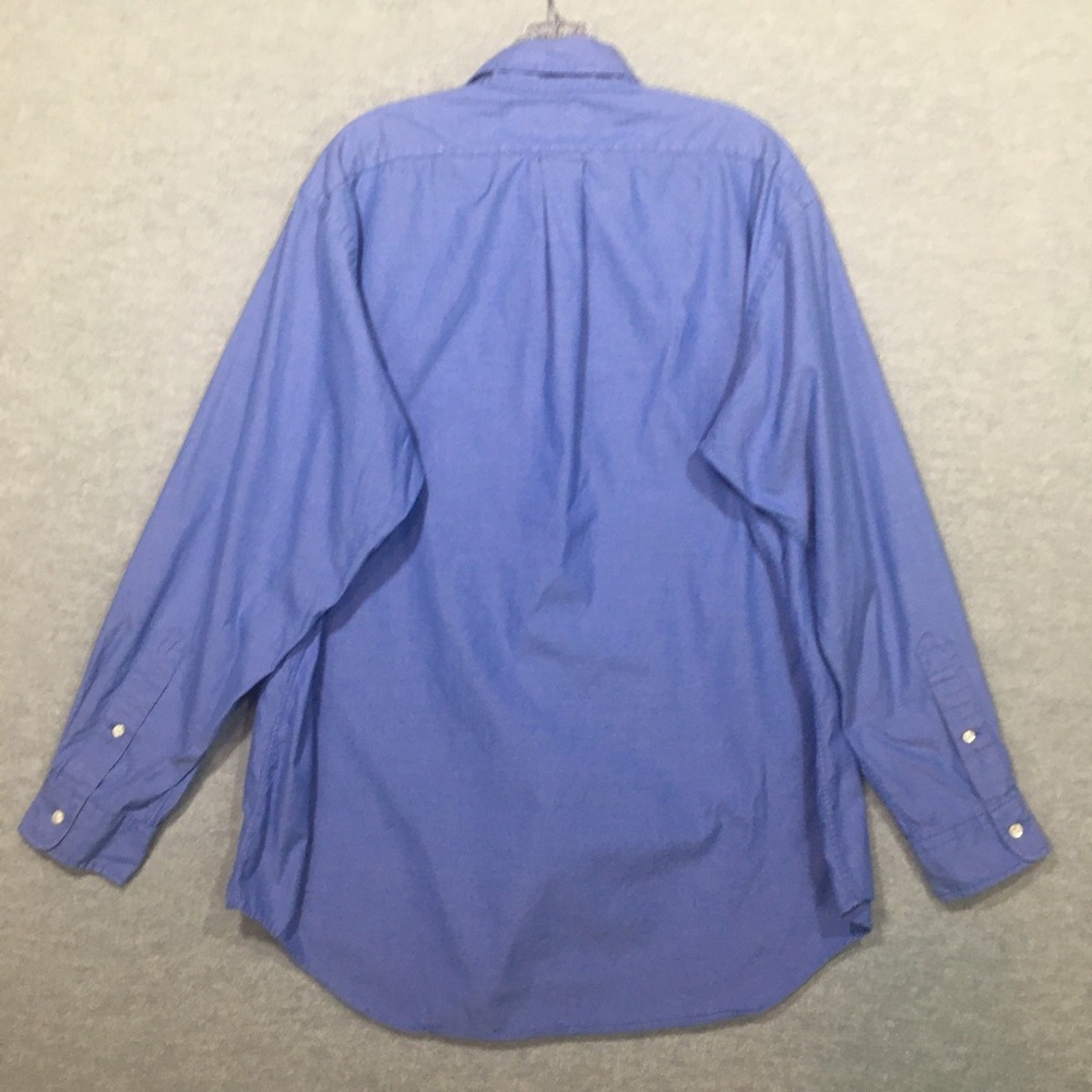 Ralph Lauren‎ 16 34 Yarmouth Blue Pinpoint Oxford Shirt Flesh Pony 100% Cotton - Picture 3 of 11